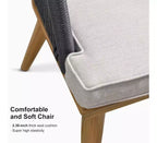 PURPLE LEAF Ensemble de salle à manger d'extérieur 9 pièces, table de patio en aluminium et chaises en corde tressée, coussins inclus pour la décoration de la cour et de la cuisine