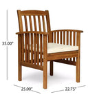 Christopher Knight Home Maura Outdoor Acacia Wood 5 Piece Dining Set with Water Resistant Cushion