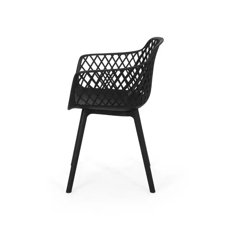 Christopher Knight Home Poppy Ensemble de salle à manger d'extérieur 7 pièces en bois d'acacia et résine avec table de salle à manger de 179,7 cm, Noir/Teck