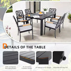 Christopher Knight Home Miles Ensemble de salle à manger moderne de 7 pièces en aluminium rembourré avec coussins Sunbrella et table rectangulaire de 59 pouces