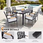 Christopher Knight Home Miles Ensemble de salle à manger moderne de 7 pièces en aluminium rembourré avec coussins Sunbrella et table rectangulaire de 59 pouces