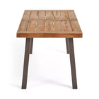 Christopher Knight Home Kittama, ensemble de salle à manger d'extérieur 7 pièces en bois d'acacia et métal rustique avec coussins, teck et crème