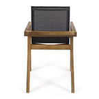 Christopher Knight Home Castano Outdoor Mesh and Acacia Wood 7-Piece Dining Set, Teak/Black