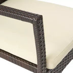 Christopher Knight Home Didicas Ensemble de salle à manger d'extérieur 5 pièces en bois d'acacia et osier avec coussin, teck/brun multicolore