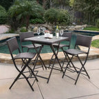 Christopher Knight Home Margarita Outdoor Wicker Folding 5 Piece Bar Set, Multibrown