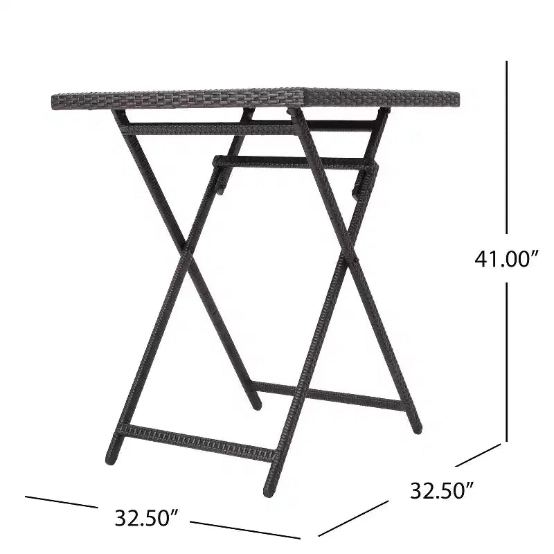 Christopher Knight Home Margarita Ensemble de bistrot et bar pliant 3 pièces en osier pour l'extérieur, Multibrown