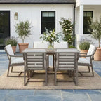 Whisen 5-Piece Outdoor Kitchen Dining Set for 4, Patio Round Dining Table And Chairs Set with Umbrella Hole and Removable Cushions
