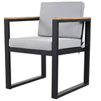 Whisen Ensemble de salle à manger d'extérieur 7 pièces Table et chaises de patio avec coussins amovibles