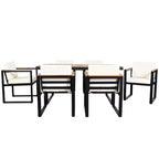 Whisen Ensemble de salle à manger d'extérieur 7 pièces Table et chaises de patio avec coussins amovibles