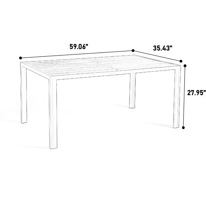 GDFStudio Eudora Outdoor Weatherproof 7 Pieces Patio Dining Set with 6 Textilene Chairs