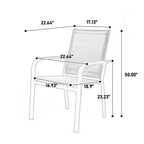 GDFStudio Eudora Outdoor Weatherproof 7 Pieces Patio Dining Set with 6 Textilene Chairs