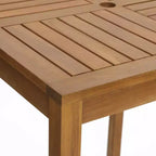 LuxenHome Outdoor Acacia Wood 4-Person Counter Height Table with 4 Stools Set Brown