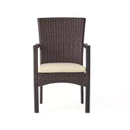 Christopher Knight Home Talbot Outdoor Acacia Wood and Wicker 7 Piece Dining Set with Cushion