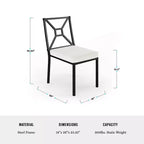 Martha Stewart 7-Piece Steel Patio Dining Set with 6 Stackable Chairs and 62 Table in Black