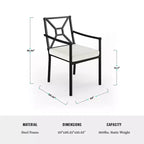 Martha Stewart 7-Piece Steel Patio Dining Set with 6 Stackable Chairs and 62 Table in Black
