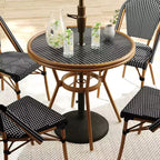 Table de salle à manger de bistrot Martha Stewart Lily Pond, intérieure-extérieure, avec 2 chaises de bistrot empilables
