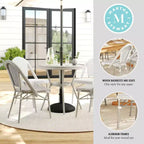 Martha Stewart Lily Pond Indoor-Outdoor Bistro Dining Table with 4 Stackable Bistro Chairs