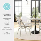 Martha Stewart Lily Pond Indoor-Outdoor Bistro Dining Table with 4 Stackable Bistro Chairs