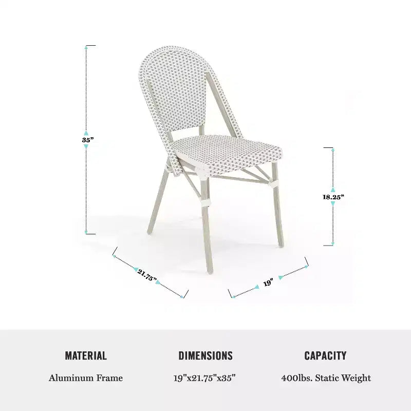 Martha Stewart Lily Pond Indoor-Outdoor Bistro Dining Table with 4 Stackable Bistro Chairs