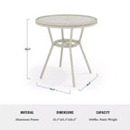 Martha Stewart Lily Pond Indoor-Outdoor Bistro Dining Table with 4 Stackable Bistro Chairs
