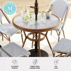 Martha Stewart Lily Pond Indoor-Outdoor Bistro Dining Table with 4 Stackable Bistro Chairs