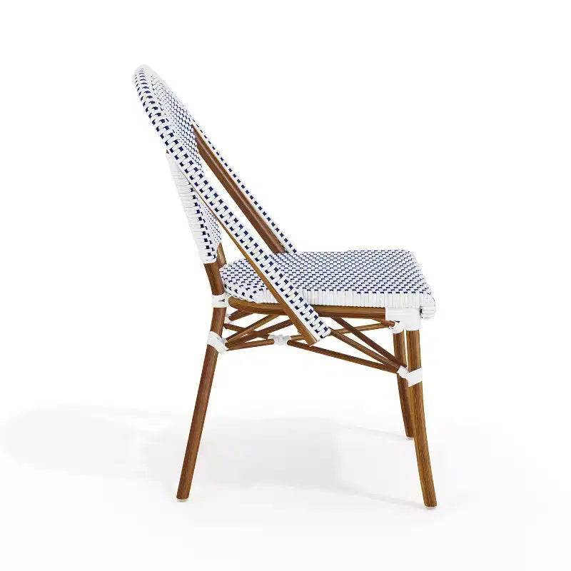 Martha Stewart Lily Pond Indoor-Outdoor Bistro Dining Table with 4 Stackable Bistro Chairs