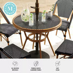 Martha Stewart Lily Pond Indoor-Outdoor Bistro Dining Table with 4 Stackable Bistro Chairs