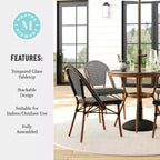 Martha Stewart Lily Pond Indoor-Outdoor Bistro Dining Table with 4 Stackable Bistro Chairs