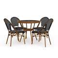Martha Stewart Lily Pond Indoor-Outdoor Bistro Dining Table with 4 Stackable Bistro Chairs