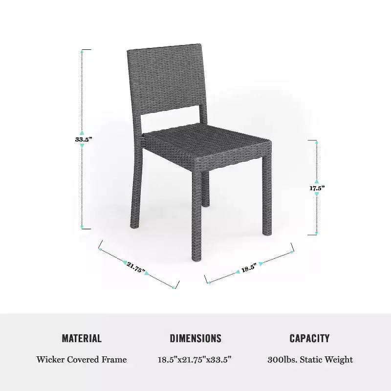 Martha Stewart Bedford 7-Piece Indoor-Outdoor Dining Set with 6 Stackable Dining Chairs and 62 Patio Table with Engineered Wood Top in Rattan Wicker