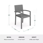 Martha Stewart Bedford 9-Piece Indoor-Outdoor Dining Set with 8 Stackable Dining Chairs and 71 Patio Table with Engineered Wood Top in Rattan Wicker