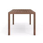 Ensemble de patio intérieur/extérieur Martha Stewart Bedford avec table de 62 po et 6 chaises de salle à manger avec finition en aluminium brossé imitation bois et coussins toutes saisons