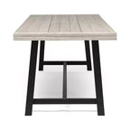Christopher Knight Home Flamingo Outdoor Acacia Wood and Wicker 9 Piece Dining Set with Cushion