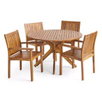 GDFStudio Argo Ensemble repas d'extérieur 5 pièces en bois d'acacia, Teck