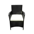 Ensemble de salle à manger d'extérieur en osier Whisen 7 pièces avec plateau de table en bois d'acacia, 6 chaises