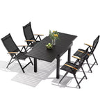Crestlive Products – Ensembles de salle à manger d'extérieur modernes en aluminium, table de salle à manger de terrasse extensible avec chaises pliantes pour 4 à 10 personnes