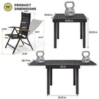 Crestlive Products – Ensembles de salle à manger d'extérieur modernes en aluminium, table de salle à manger de terrasse extensible avec chaises pliantes pour 4 à 10 personnes