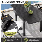 Crestlive Products – Ensembles de salle à manger d'extérieur modernes en aluminium, table de salle à manger de terrasse extensible avec chaises pliantes pour 4 à 10 personnes
