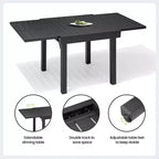 Crestlive Products – Ensembles de salle à manger d'extérieur modernes en aluminium, table de salle à manger de terrasse extensible avec chaises pliantes pour 4 à 10 personnes