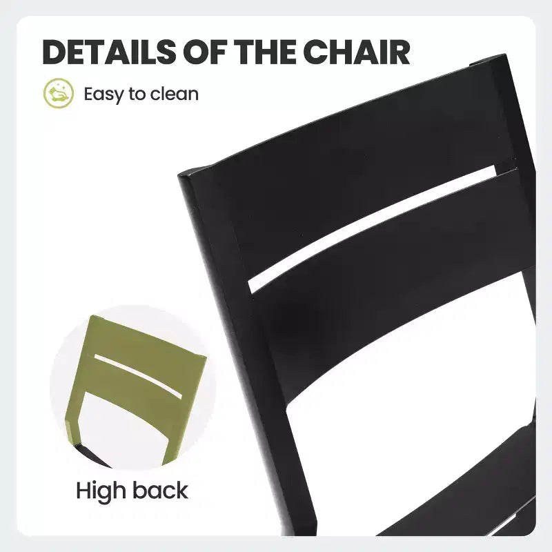 Crestlive Products Ensemble de salle à manger d'extérieur 9 pièces en aluminium, table de 240 cm et 8 chaises, plateau en aluminium, noir pour piscine et pelouse