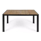 Christopher Knight Home Lemyra Outdoor Mesh and Acacia Wood 7 Piece Dining Set, Teak/Black