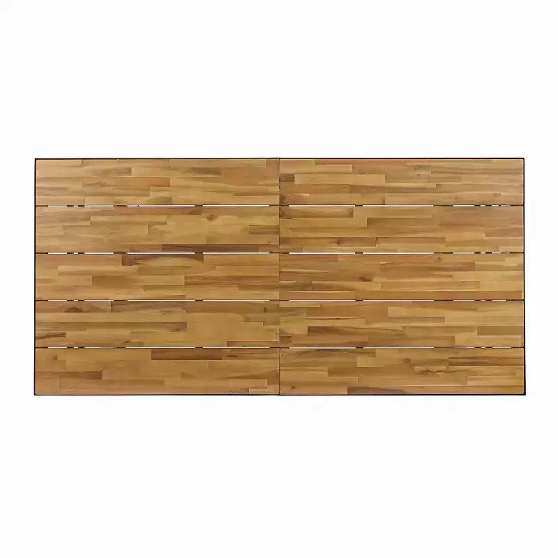 Christopher Knight Home Alderson, ensemble de salle à manger d'extérieur 7 pièces en fer et bois d'acacia, teck et noir