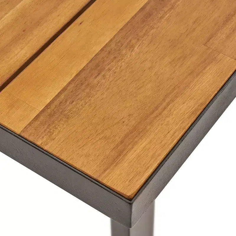 Christopher Knight Home Alderson, ensemble de salle à manger d'extérieur 7 pièces en fer et bois d'acacia, teck et noir