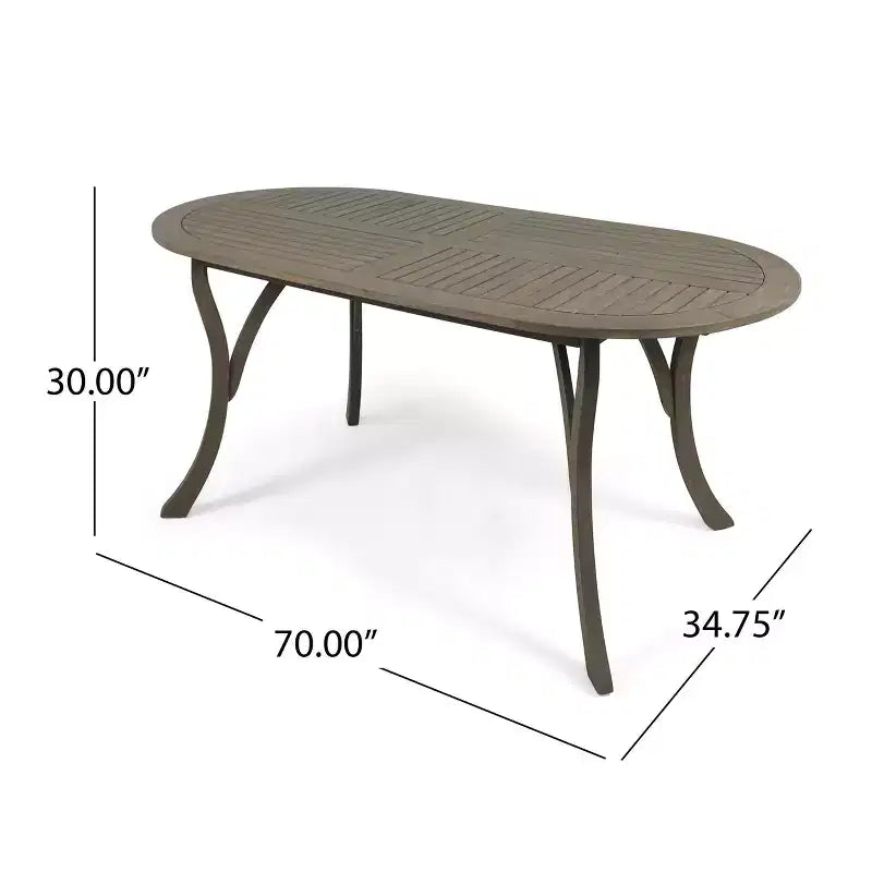 Ensemble de salle à manger d'extérieur 7 pièces en bois d'acacia à lattes Holloway de Christopher Knight Home