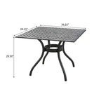 Christopher Knight Home Hallandale, ensemble de salle à manger d'extérieur 5 pièces en fonte d'aluminium, noir mat antique