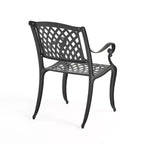 Christopher Knight Home Hallandale, ensemble de salle à manger d'extérieur 5 pièces en fonte d'aluminium, noir mat antique