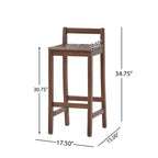 Christopher Knight Home Riviera Outdoor Acacia Wood 3 Piece Bar Set, Rich Mahogany