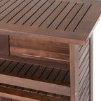 Christopher Knight Home Riviera Outdoor Acacia Wood 3 Piece Bar Set, Rich Mahogany