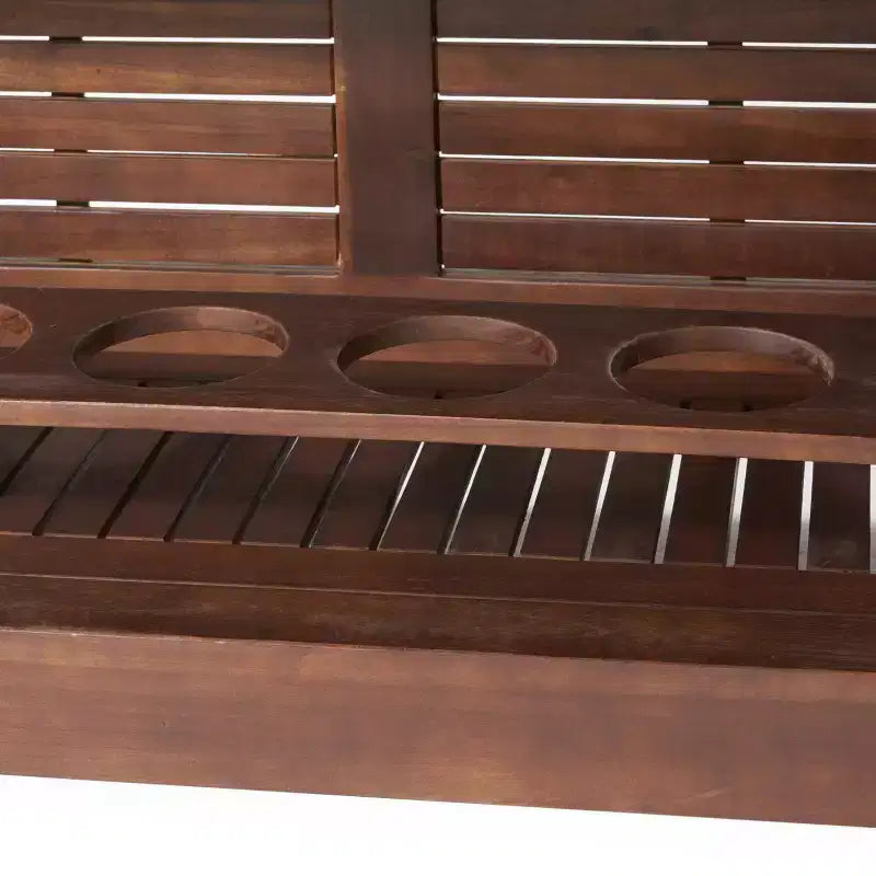 Christopher Knight Home Riviera Outdoor Acacia Wood 3 Piece Bar Set, Rich Mahogany