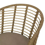Christopher Knight Home Rogge Outdoor Wicker and Aluminum 7 Piece Expandable Dining Set with Cushion, Light Brown/Matte Black